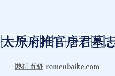 太原府推官唐君墓志是什么意思的图片